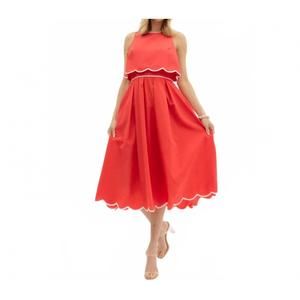 NEW STYLE USA women's dutch tulips midi dress in red